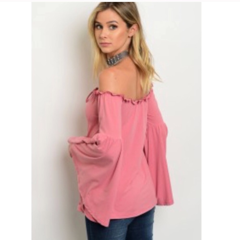 NEW BELL SLEEVE PINK BOHO TOP!!